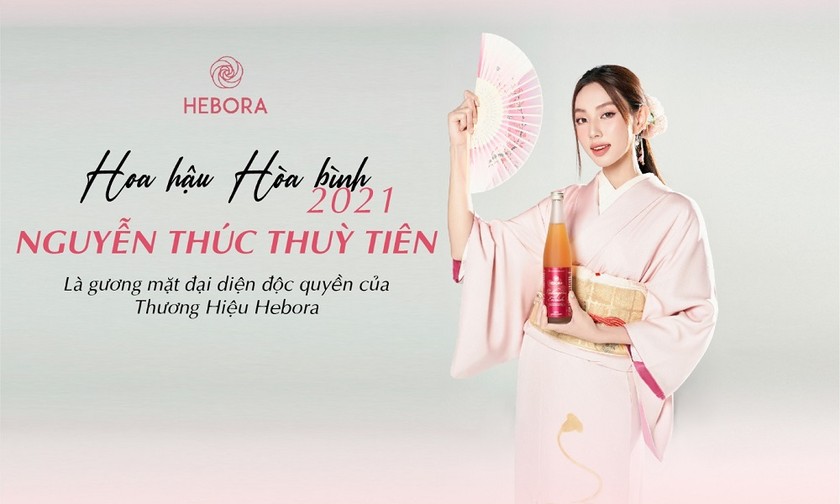 Hoa hậu Hòa Bình 2021 Nguyễn Thúc Thùy Tiên - đại diện thương hiệu Hebora.