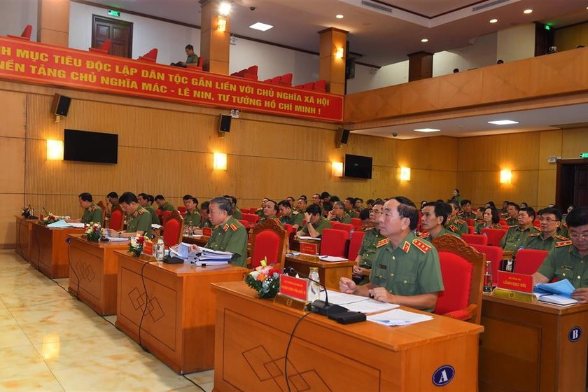 Bộ trưởng Tô Lâm cùng các đại biểu dự Hội nghị.Nguồn ảnh BCA