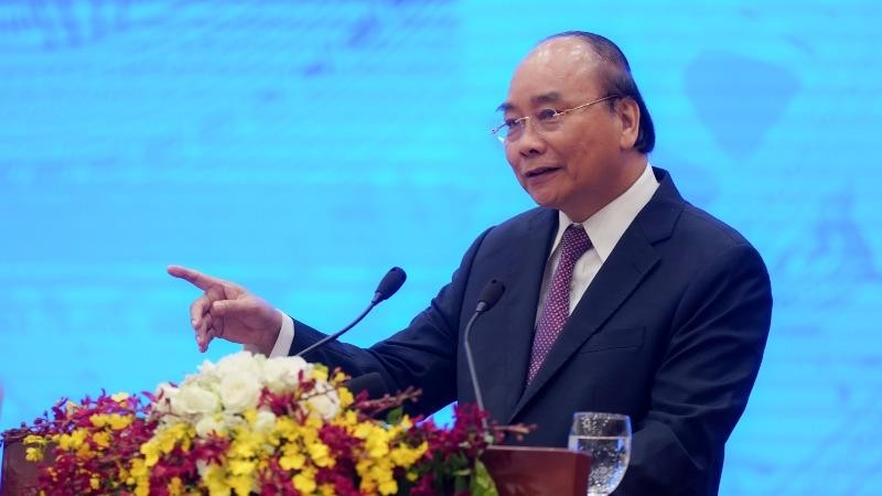 Thủ tướng Nguyễn Xuân Phúc phát biểu tại Hội nghị với doanh nghiệp.