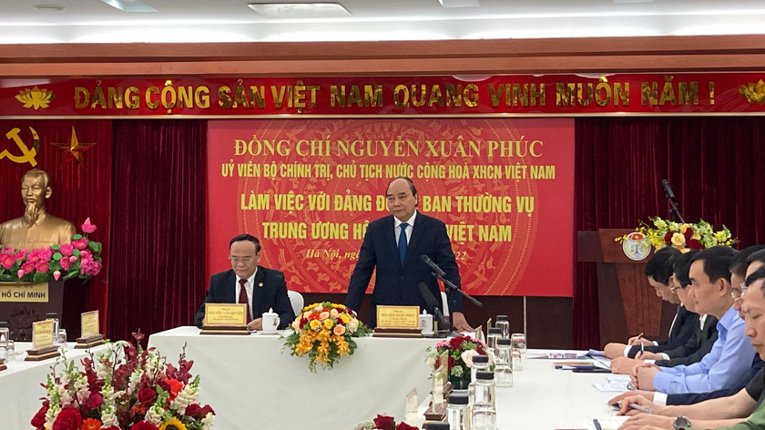 Chủ tịch nước chủ trì buổi làm việc với Đảng đoàn, Ban Thường vụ Trung ương Hội Luật gia Việt Nam.
