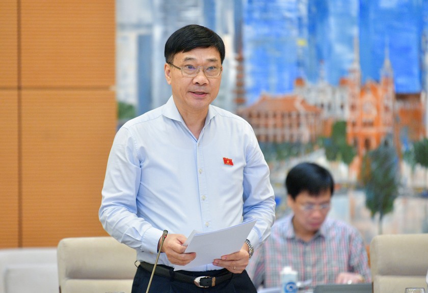 Chủ nhiệm Ủy ban Kinh tế của Quốc hội Vũ Hồng Thanh báo cáo tại phiên họp. (Ảnh: Quochoi.vn)