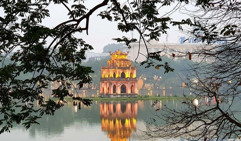 Tháp Rùa, hồ Hoàn Kiếm, Hà Nội. (Nguồn ảnh minh họa: Internet)