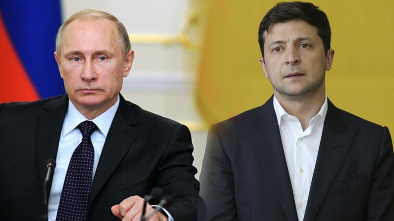 Tổng thống Nga Putin và Tổng thống Ukraine Volodymyr Zelensky.