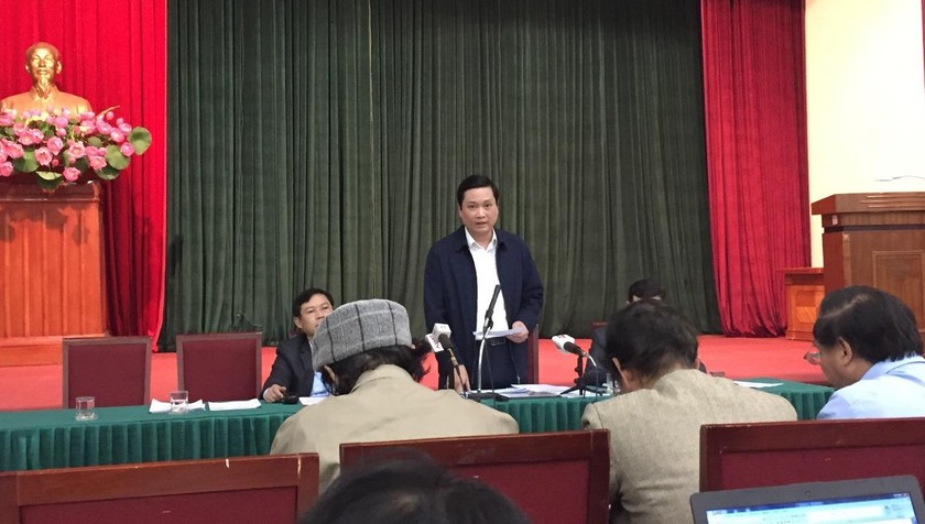 Phó Giám đốc Sở Lao động, Thương binh và Xã hội TP Hà Nội Nguyễn Quốc Khánh thông tin tại Hội nghị.