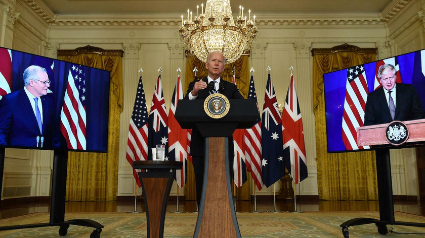 Lãnh đạo Australia, Anh và Mỹ công bố thiết lập Quan hệ Đối tác An ninh tăng cường ba bên (AUKUS).