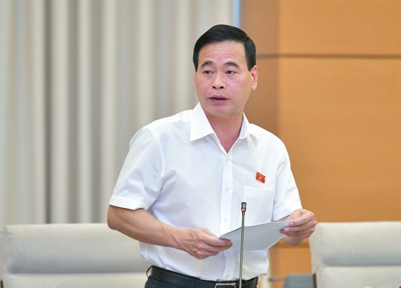 Phó Chủ nhiệm Ủy ban Tư pháp Nguyễn Mạnh Cường trình bày báo cáo tại phiên họp.