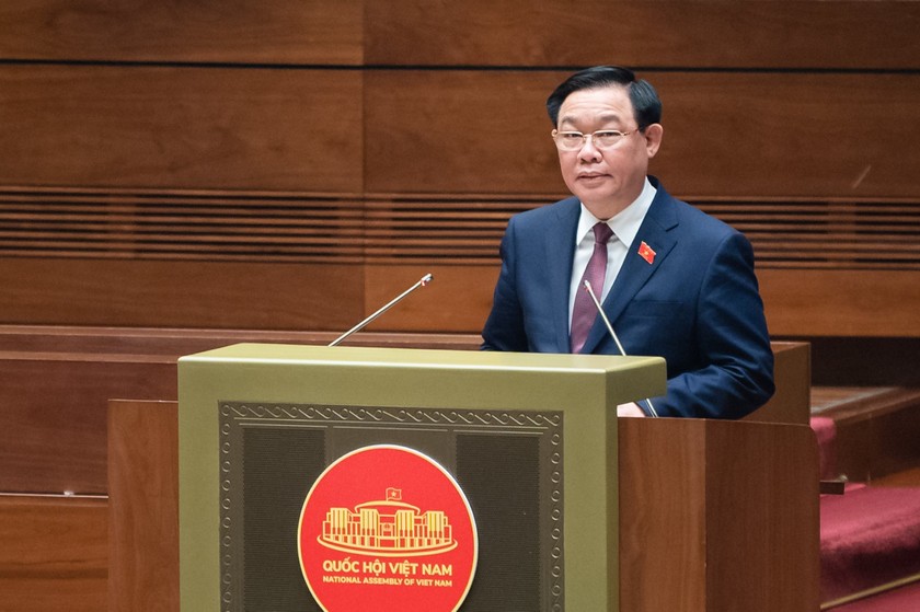 Chủ tịch Quốc hội Vương Đình Huệ phát biểu bế mạc Kỳ họp.