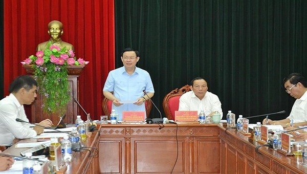 Phó Thủ tướng Vương Đình Huệ phát biểu tại buổi làm việc với Tỉnh ủy Quảng Trị