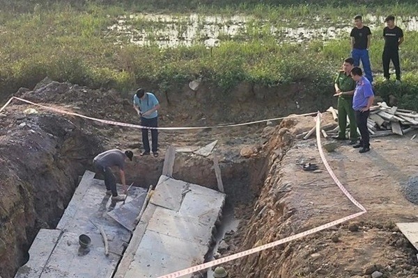 Hiện trường vụ tai nạn lao động trên cao tốc Bắc - Nam đoạn qua địa bàn huyện Hưng Nguyên (Nghệ An).