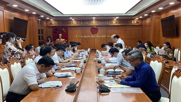 Toàn cảnh buổi làm việc của Đoàn công tác với UBND tỉnh Bắc Giang
