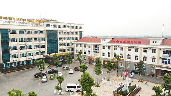Toàn cảnh Bệnh viện đa khoa Thị xã Phú Thọ.