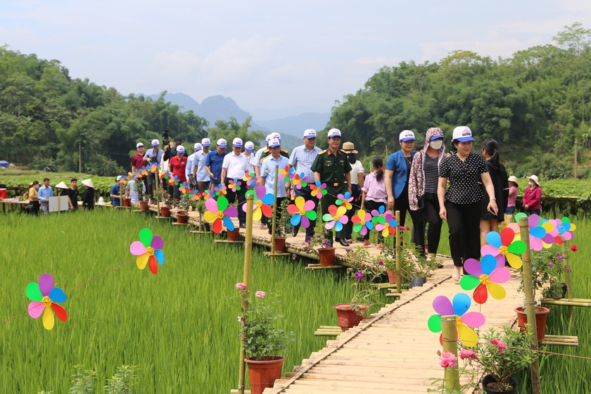 Trải nghiệm mô hình liên kết bí xanh thơm tại thôn Bản Váng, xã Địa Linh, Ba Bể (Ảnh: backan.gov.vn)