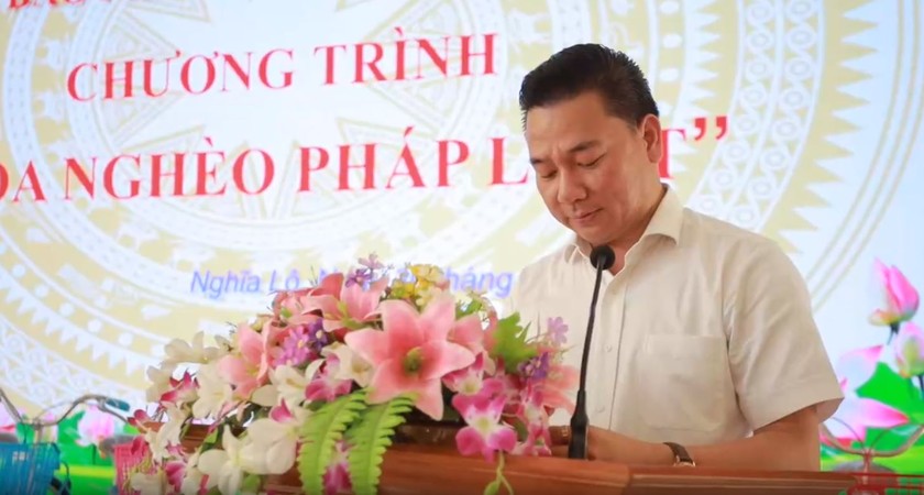 Nhà báo Vũ Đình Tiến - Trưởng đại diện Văn phòng phía Bắc báo Pháp Luật Việt Nam tại Phú Thọ phát biểu tại chương trình (Ảnh: BTC)