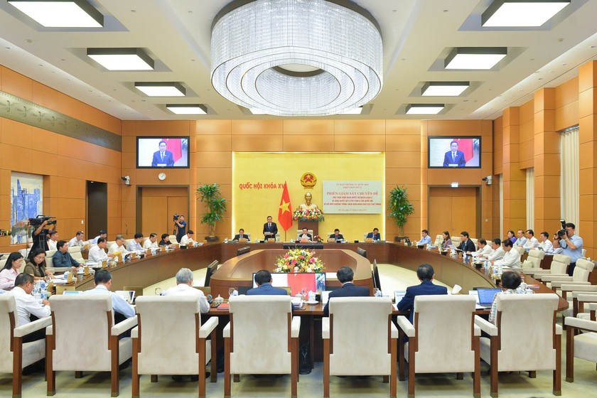 Hình ảnh tại Phiên họp thứ 25 của Ủy ban Thường vụ Quốc hội. (Nguồn ảnh: Quochoi.vn).