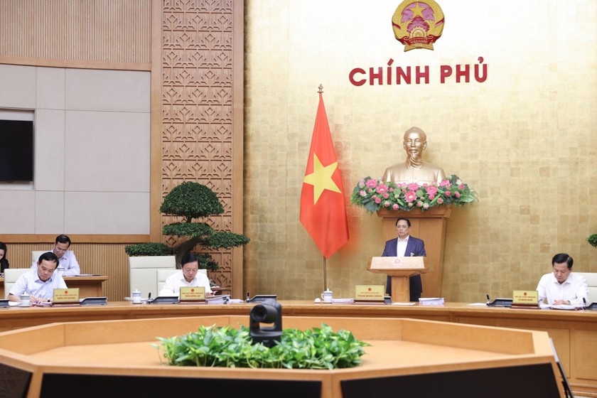 Thủ tướng Chính phủ Phạm Minh Chính phát biểu kết luận tại Phiên họp. (Ảnh: VGP)