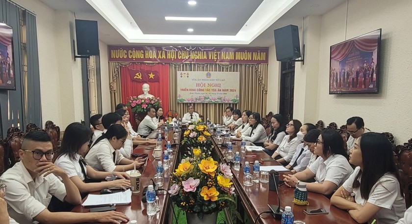 Điểm cầu TAND tỉnh Bình Thuận.
