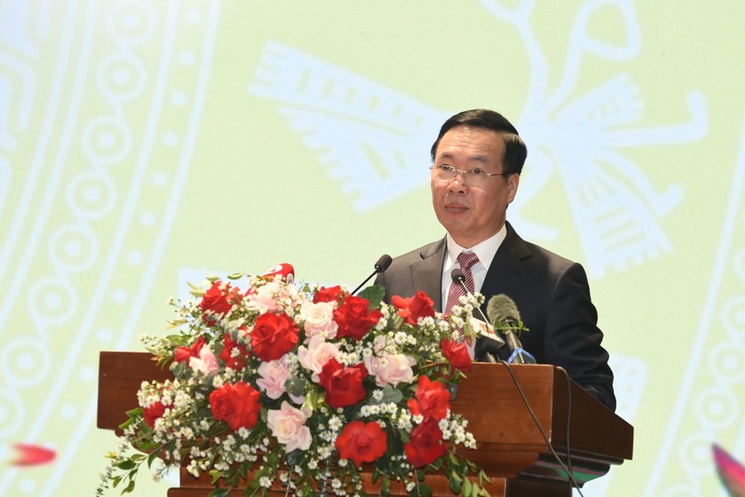 Chủ tịch nước Võ Văn Thưởng phát biểu tại Hội nghị.