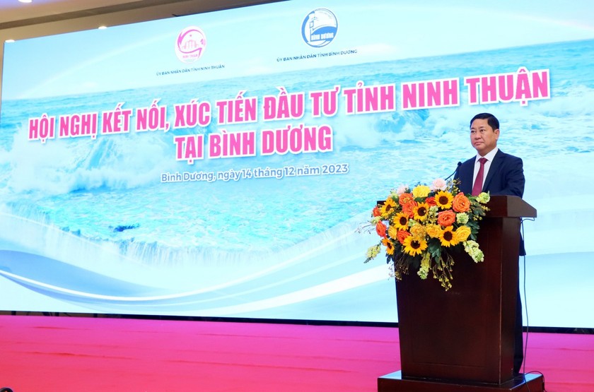 Ông Trần Quốc Nam, Chủ tịch UBND tỉnh Ninh Thuận phát biểu tại Hội nghị.