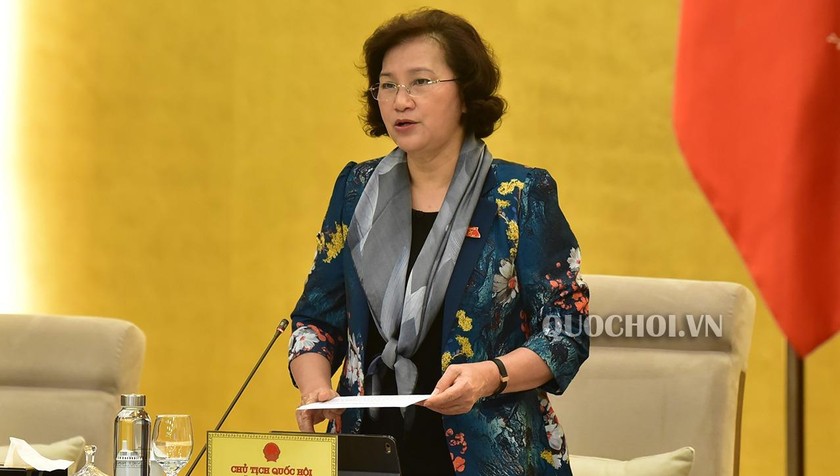 Chủ tịch Quốc hội Nguyễn Thị Kim Ngân phát biểu bế mạc Phiên họp.