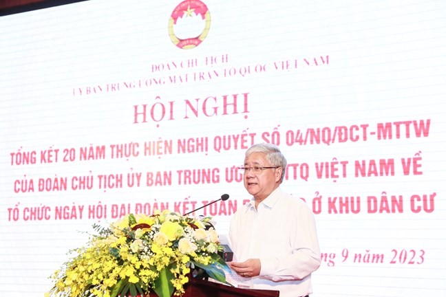 Bí thư Trung ương Đảng, Chủ tịch UBTƯ MTTQ Việt Nam Đỗ Văn Chiến phát biểu.