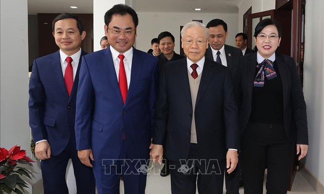 Tổng Bí thư Nguyễn Phú Trọng thăm, làm việc và chúc Tết tại tỉnh Thái Nguyên 