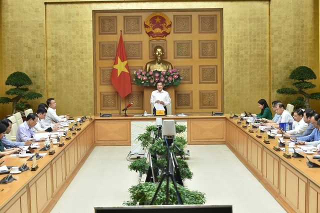 Đồng chí Lê Minh Khái, Phó Thủ tướng Chính phủ chủ trì phiên họp Ban chỉ đạo điều hành giá. Ảnh VGP/Quang Thương