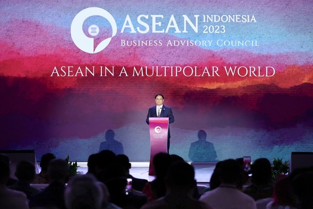 Thủ tướng Chính phủ Phạm Minh Chính phát biểu tại ASEAN BIS 2023 - Ảnh: VGP/Nhật Bắc

