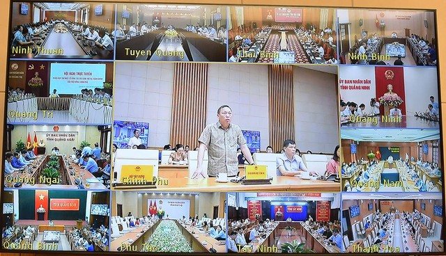 Cuộc họp được tổ chức trực tuyến với 63 tỉnh, thành phố trên cả nước - Ảnh: VGP/Hải Minh