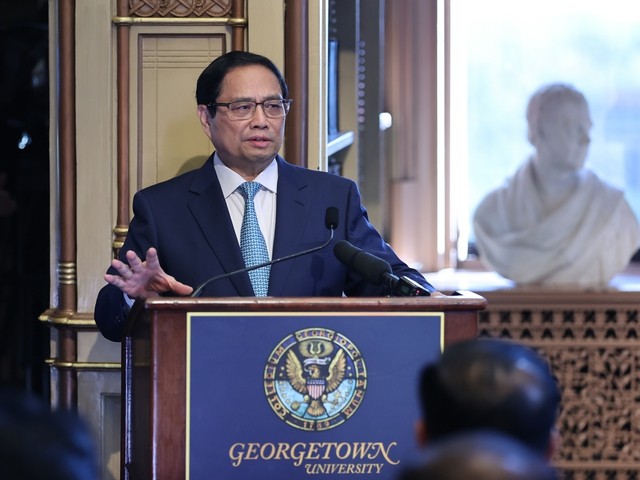 Thủ tướng đề xuất một số quan điểm để hiện thực hoá quan hệ Đối tác chiến lược toàn diện Việt Nam - Hoa Kỳ - Ảnh: VGP/Nhật Bắc