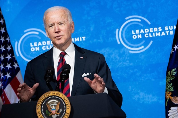 Tổng thống Mỹ Joe Biden phát biểu tại Hội nghị thượng đỉnh trực tuyến về biến đổi khí hậu.