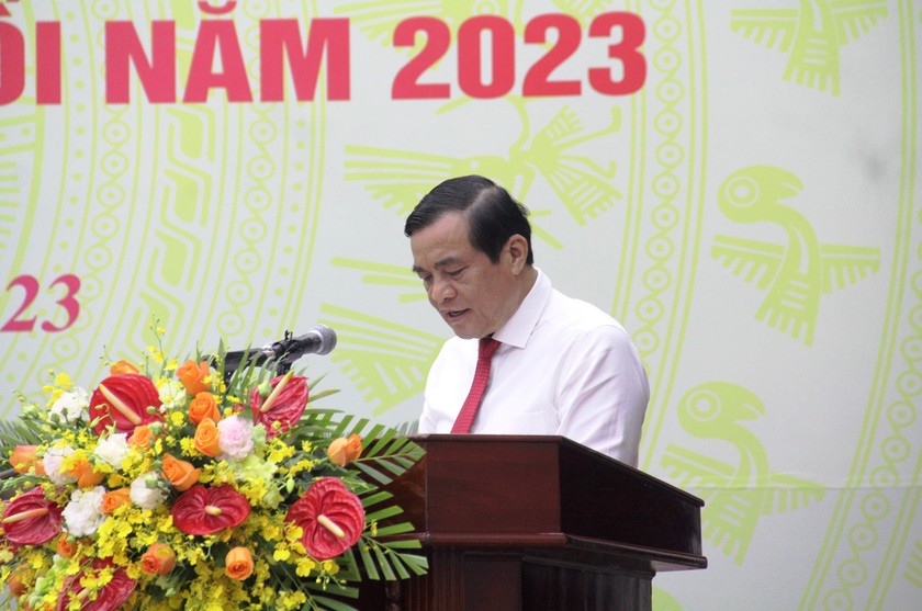 Bí thư Tỉnh ủy, Chủ tịch HĐND tỉnh Quảng Nam Phan Việt Cường phát biểu tại hội nghị.