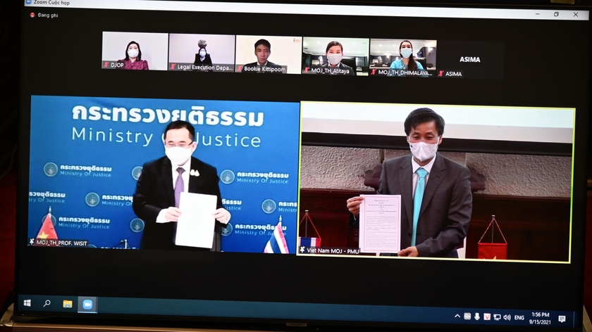 Ký kết Chương trình hợp tác năm 2021 – 2022 giữa Bộ Tư pháp Việt Nam – Thái Lan