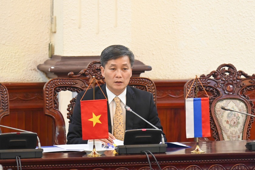 Thứ trưởng Nguyễn Khánh Ngọc phát biểu tại buổi Hội đàm.