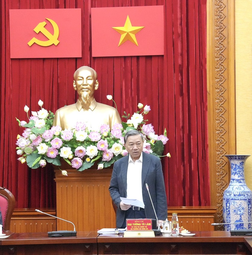 Bộ trưởng Tô Lâm phát biểu tại buổi lễ.