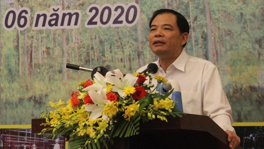 Bộ trưởng NN&PTNT Nguyễn Xuân Cường phát biểu chỉ đạo. Ảnh: Bá Lục