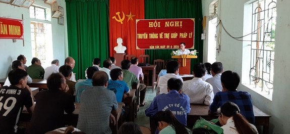 Một buổi  truyền thông về trợ giúp pháp lý do Trung tâm Trợ giúp pháp lý Nhà nước tỉnh Nghệ An tổ chức.