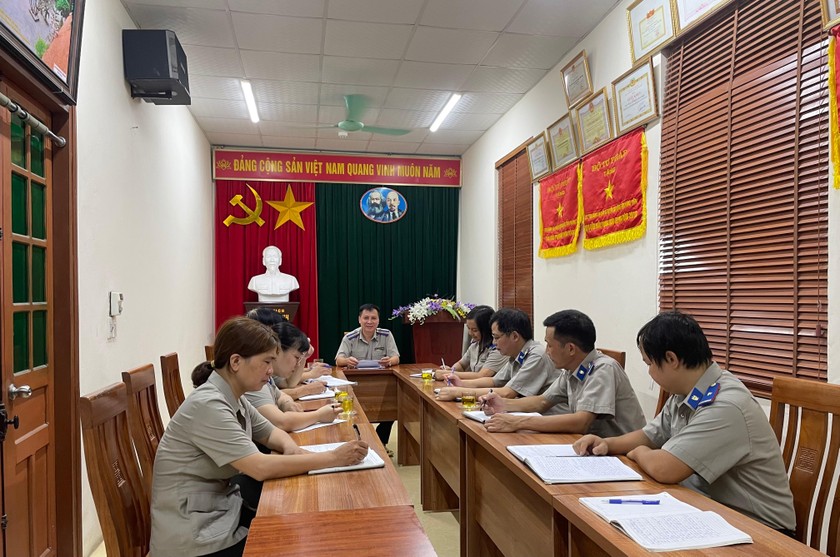 Một cuộc họp nghiệp vụ của Chi cục THADS Kim Động, Hưng Yên
