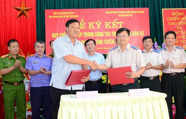 Cục THADS tỉnh Tuyên Quang ký kết quy chế phối hợp trong công tác THADS