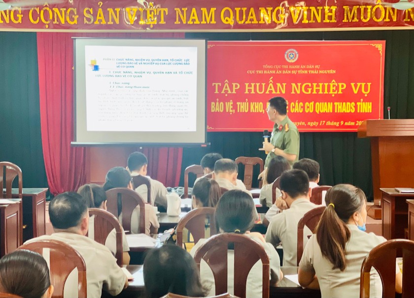 Thái Nguyên tập huấn nghiệp vụ công tác bảo vệ cho các cơ quan Thi hành án dân sự