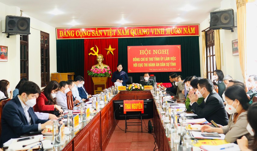 Bí thư Tỉnh ủy Thái Nguyên Nguyễn Thanh Hải làm việc với Cục Thi hành án dân sự tỉnh.