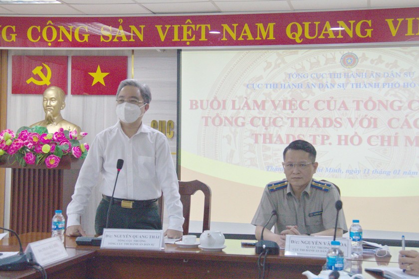 Tổng cục trưởng Nguyễn Quang Thái làm việc với các cơ quan THADS TP. Hồ Chí Minh