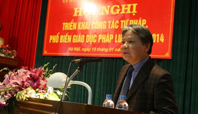 Bộ trưởng Bộ Tư pháp trong Hội nghị Tổng kết công tác tư pháp năm 2014 của Tp Hà Nội