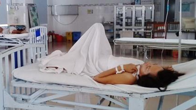 Bà Nguyệt khi điều trị tại Bệnh viện Đa khoa Ninh Thuận.