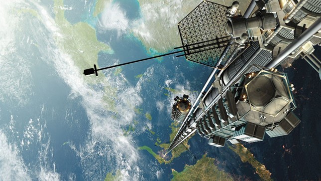 Mô phỏng một chiếc thang máy vũ trụ ở Trái đất. Các chuyên gia tin rằng xây thang máy vũ trụ lên Mặt trăng sẽ giúp xây thang máy vũ trụ dưới Trái đất dễ dàng hơn.