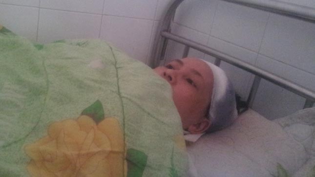 Chị Tuyết đang được điều trị tại bệnh viện Đa khoa tỉnh Hải Dương