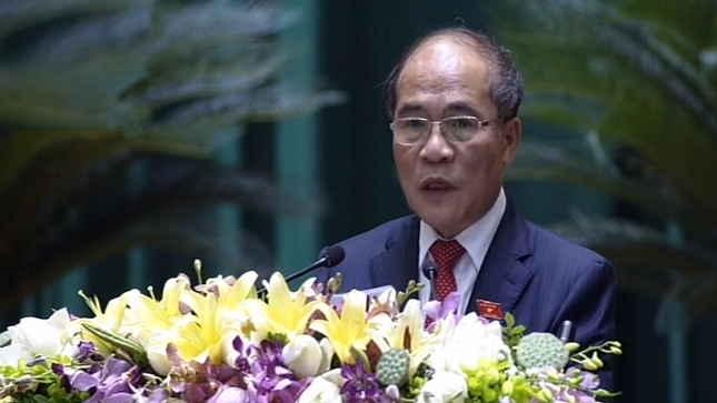 Chủ tịch QH Nguyễn Sinh Hùng phát biểu trong lễ bế mạc