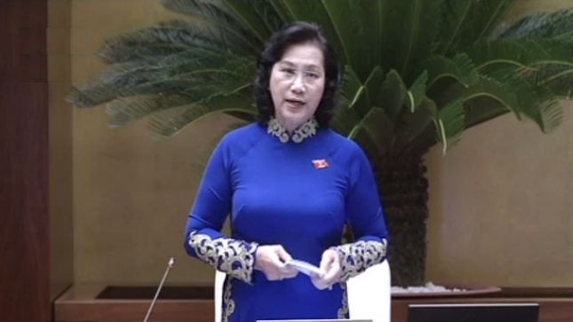 Phó Chủ tịch QH Nguyễn Thị Kim Ngân điều hành phiên họp sáng nay