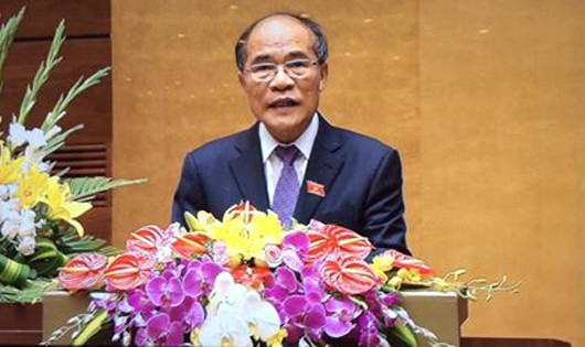 Chủ tịch QH Nguyễn Sinh Hùng phát biểu khhai mạc Kỳ họp thứ 11, QH khóa XIII