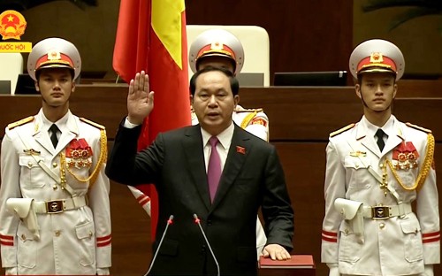 Tân Chủ tịch nước Trần Đại Quang hứa hết sức mình phụng sự tổ quốc, phục vụ nhân dân