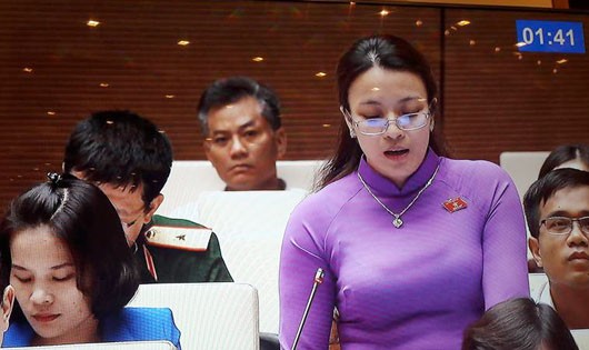 ĐB Hoàng Thị Thu Ttrang – Nghệ An - phát biểu tại phiên họp
